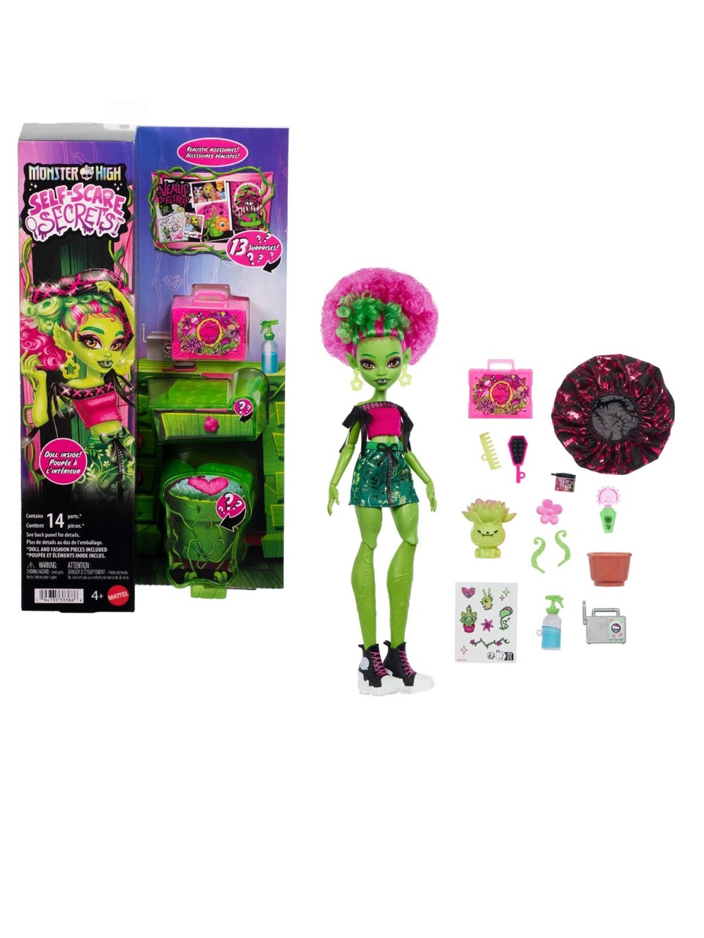 Monster High Self-Scare Secrets Venus McFlytrap Fashion Doll w/ 13 Accessories